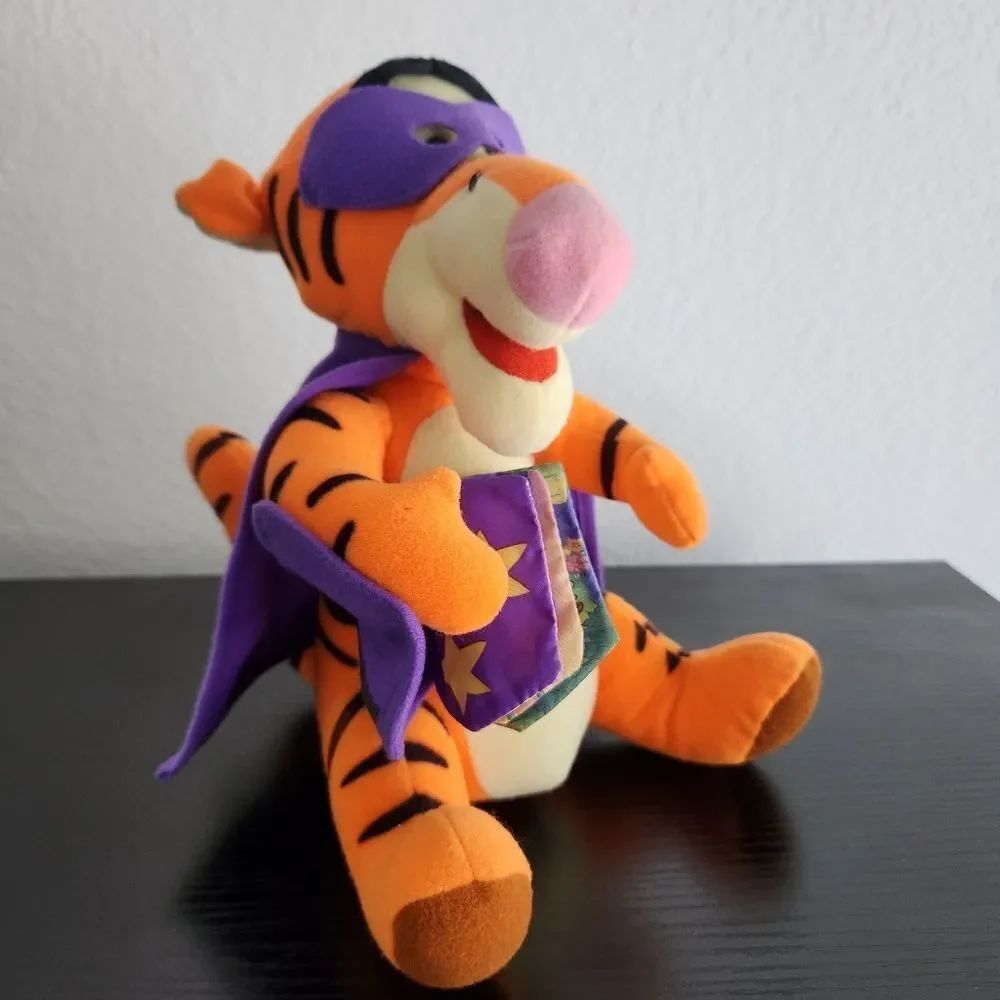 Mattel Disney Superhero Tigger Plush Toy With Attached Book, Mask and Cape 1995